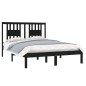 vidaXL Massivholzbett Schwarz 135x190 cm vidaXL Massivholzbett Schwarz 135x190 cm
