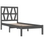 vidaXL Massivholzbett Grau Kiefer 90x200 cm vidaXL Massivholzbett Grau Kiefer 90x200 cm