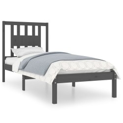 vidaXL Massivholzbett Grau 90x190 cm