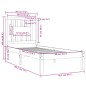 vidaXL Massivholzbett Grau 90x190 cm vidaXL Massivholzbett Grau 90x190 cm