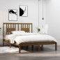 vidaXL Massivholzbett Honigbraun 135x190 cm vidaXL Massivholzbett Honigbraun 135x190 cm