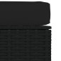 Gartenhocker mit Kissen Schwarz 70x70x30 cm Poly Rattan Gartenhocker mit Kissen Schwarz 70x70x30 cm Poly Rattan