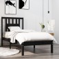 vidaXL Massivholzbett Schwarz 90x190 cm vidaXL Massivholzbett Schwarz 90x190 cm