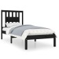 vidaXL Massivholzbett Schwarz 90x190 cm vidaXL Massivholzbett Schwarz 90x190 cm
