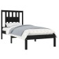 vidaXL Massivholzbett Schwarz 90x190 cm vidaXL Massivholzbett Schwarz 90x190 cm