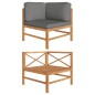 vidaXL Ecksofa mit Dunkelgrauen Kissen Teak Massivholz vidaXL Ecksofa mit Dunkelgrauen Kissen Teak Massivholz
