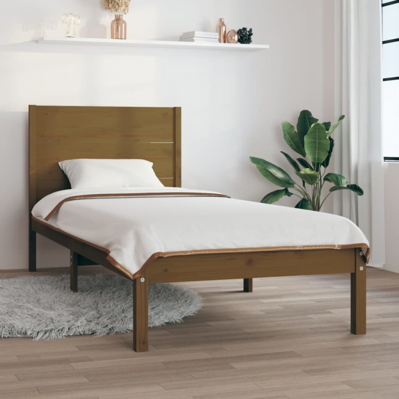 vidaXL Massivholzbett Honigbraun 75x190 cm vidaXL Massivholzbett Honigbraun 75x190 cm