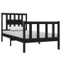 vidaXL Massivholzbett Schwarz 90x190 cm vidaXL Massivholzbett Schwarz 90x190 cm