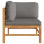 vidaXL Ecksofa mit Dunkelgrauen Kissen Teak Massivholz vidaXL Ecksofa mit Dunkelgrauen Kissen Teak Massivholz