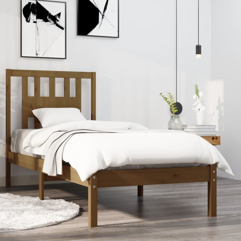 vidaXL Massivholzbett Honigbraun 75x190 cm vidaXL Massivholzbett Honigbraun 75x190 cm