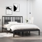 vidaXL Massivholzbett Grau 135x190 cm vidaXL Massivholzbett Grau 135x190 cm