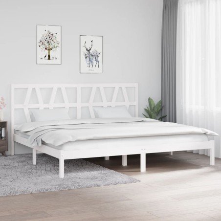 vidaXL Massivholzbett Weiß Kiefer 200x200 cm