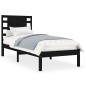 vidaXL Massivholzbett Schwarz 75x190 cm vidaXL Massivholzbett Schwarz 75x190 cm