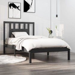 vidaXL Massivholzbett Grau Kiefer 100x200 cm