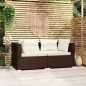 2-Sitzer-Sofa mit Kissen Braun Poly Rattan 2-Sitzer-Sofa mit Kissen Braun Poly Rattan