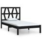 vidaXL Massivholzbett Schwarz Kiefer 75x190 cm vidaXL Massivholzbett Schwarz Kiefer 75x190 cm
