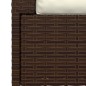 2-Sitzer-Sofa mit Kissen Braun Poly Rattan 2-Sitzer-Sofa mit Kissen Braun Poly Rattan