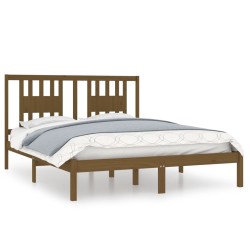 vidaXL Massivholzbett Honigbraun 150x200 cm