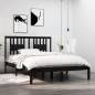 vidaXL Massivholzbett Schwarz Kiefer 140x190 cm vidaXL Massivholzbett Schwarz Kiefer 140x190 cm