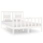 vidaXL Massivholzbett Weiß 140x190 cm vidaXL Massivholzbett Weiß 140x190 cm