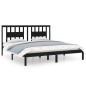 vidaXL Massivholzbett Schwarz 180x200 cm vidaXL Massivholzbett Schwarz 180x200 cm