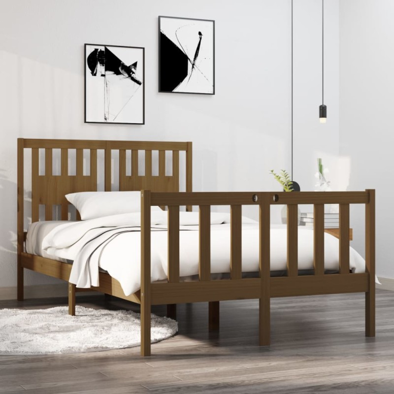 vidaXL Massivholzbett Honigbraun 120x190 cm vidaXL Massivholzbett Honigbraun 120x190 cm