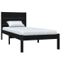 vidaXL Massivholzbett Schwarz 90x190 cm vidaXL Massivholzbett Schwarz 90x190 cm