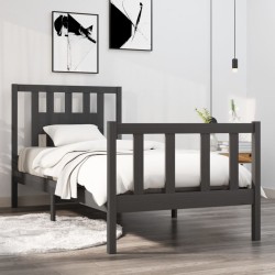 vidaXL Massivholzbett Grau 75x190 cm