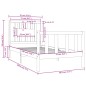 vidaXL Massivholzbett Grau 75x190 cm vidaXL Massivholzbett Grau 75x190 cm