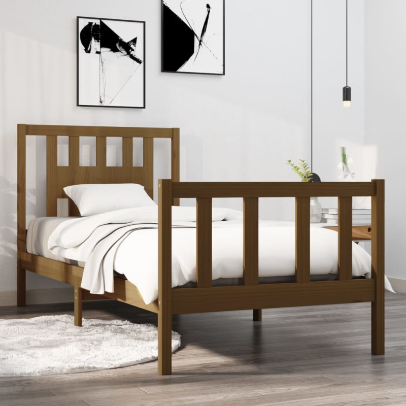 vidaXL Massivholzbett Honigbraun 75x190 cm vidaXL Massivholzbett Honigbraun 75x190 cm