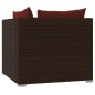 2-Sitzer-Sofa mit Kissen Braun Poly Rattan 2-Sitzer-Sofa mit Kissen Braun Poly Rattan