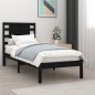 vidaXL Massivholzbett Schwarz Kiefer 90x200 cm vidaXL Massivholzbett Schwarz Kiefer 90x200 cm