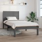 vidaXL Massivholzbett Grau Kiefer 100x200 cm vidaXL Massivholzbett Grau Kiefer 100x200 cm