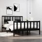 vidaXL Massivholzbett Schwarz 135x190 cm vidaXL Massivholzbett Schwarz 135x190 cm
