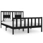 vidaXL Massivholzbett Schwarz 135x190 cm vidaXL Massivholzbett Schwarz 135x190 cm