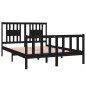 vidaXL Massivholzbett Schwarz 135x190 cm vidaXL Massivholzbett Schwarz 135x190 cm