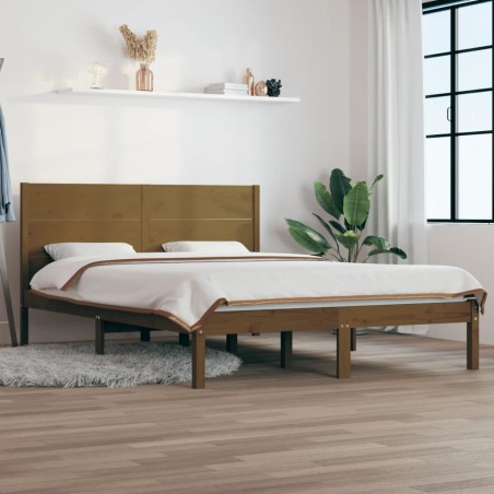 vidaXL Massivholzbett Honigbraun Kiefer 120x200 cm