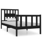vidaXL Massivholzbett Schwarz 75x190 cm vidaXL Massivholzbett Schwarz 75x190 cm