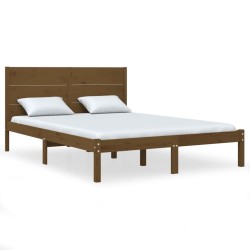 vidaXL Massivholzbett Honigbraun 150x200 cm