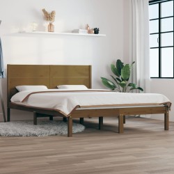 vidaXL Massivholzbett Honigbraun Kiefer 140x200 cm