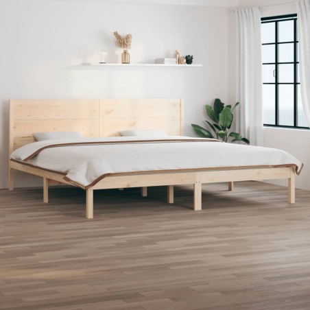 vidaXL Massivholzbett Kiefer 200x200 cm