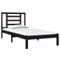vidaXL Massivholzbett Schwarz Kiefer 90x200 cm vidaXL Massivholzbett Schwarz Kiefer 90x200 cm