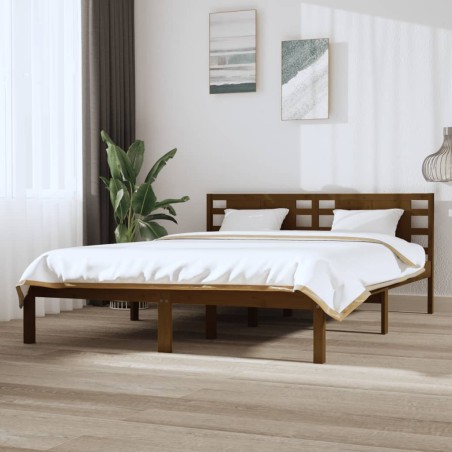 vidaXL Massivholzbett Honigbraun Kiefer 120x200 cm