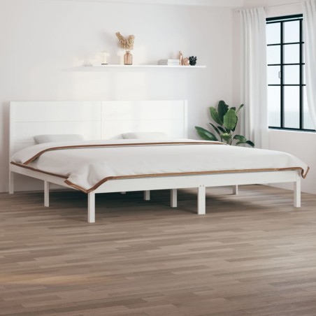 vidaXL Massivholzbett Weiß Kiefer 200x200 cm