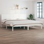 vidaXL Massivholzbett Weiß Kiefer 200x200 cm vidaXL Massivholzbett Weiß Kiefer 200x200 cm