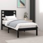 vidaXL Massivholzbett Schwarz 90x190 cm vidaXL Massivholzbett Schwarz 90x190 cm