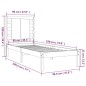 vidaXL Massivholzbett Schwarz 90x190 cm vidaXL Massivholzbett Schwarz 90x190 cm
