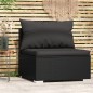 vidaXL Garten-Mittelsofa mit Kissen Schwarz Poly Rattan vidaXL Garten-Mittelsofa mit Kissen Schwarz Poly Rattan