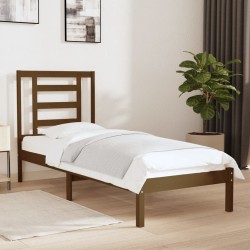 vidaXL Massivholzbett Honigbraun 75x190 cm