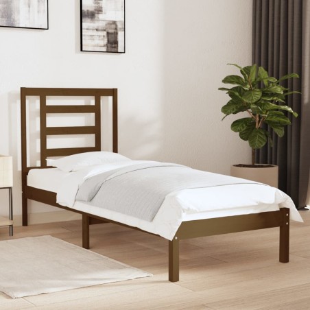 vidaXL Massivholzbett Honigbraun 75x190 cm